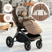 Sac de iarna, Lionelo, Oli, Pentru carucior, landou sau scaun auto, 101x45 cm, Impermeabil, Rezistent pana la -20 grade, Extensibil, Maro BYNLO-OLI_NUTTY