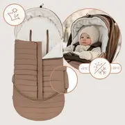 Sac de iarna, Lionelo, Oli, Pentru carucior, landou sau scaun auto, 101x45 cm, Impermeabil, Rezistent pana la -20 grade, Extensibil, Maro BYNLO-OLI_NUTTY