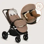 Sac de iarna, Lionelo, Oli, Pentru carucior, landou sau scaun auto, 101x45 cm, Impermeabil, Rezistent pana la -20 grade, Extensibil, Maro BYNLO-OLI_NUTTY