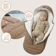 Sac de iarna, Lionelo, Oli, Pentru carucior, landou sau scaun auto, 101x45 cm, Impermeabil, Rezistent pana la -20 grade, Extensibil, Maro BYNLO-OLI_NUTTY