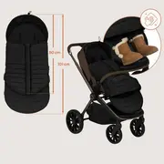 Sac de iarna, Lionelo, Oli, Pentru carucior, landou sau scaun auto, 101x45 cm, Impermeabil, Rezistent pana la -20 grade, Extensibil, Negru BYNLO-OLI_BLACK