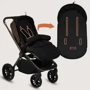 Sac de iarna, Lionelo, Oli, Pentru carucior, landou sau scaun auto, 101x45 cm, Impermeabil, Rezistent pana la -20 grade, Extensibil, Negru BYNLO-OLI_BLACK