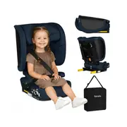 Scaun auto pliabil, Lionelo, Orin, i-Size, 100-150 cm, Tetiera reglabila in 14 pozitii, Spatar in 4 pozitii, Isofix+Top Tether, Sezut ergonomic, Husa transport, Suport sticla, Albastru BYNLO-ORIN_I-SIZE_BLUE_NAVY