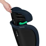 Scaun auto pliabil, Lionelo, Orin, i-Size, 100-150 cm, Tetiera reglabila in 14 pozitii, Spatar in 4 pozitii, Isofix+Top Tether, Sezut ergonomic, Husa transport, Suport sticla, Albastru BYNLO-ORIN_I-SIZE_BLUE_NAVY