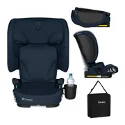Scaun auto pliabil, Lionelo, Orin, i-Size, 100-150 cm, Tetiera reglabila in 14 pozitii, Spatar in 4 pozitii, Isofix+Top Tether, Sezut ergonomic, Husa transport, Suport sticla, Albastru BYNLO-ORIN_I-SIZE_BLUE_NAVY