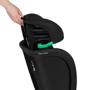 Scaun auto pliabil, Lionelo, Orin, i-Size, 100-150 cm, Tetiera reglabila in 14 pozitii, Spatar in 4 pozitii, Isofix+Top Tether, Sezut ergonomic, Husa transport, Suport sticla, Negru Carbon BYNLO-ORIN_I-SIZE_BLACK_CARBON