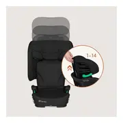 Scaun auto pliabil, Lionelo, Orin, i-Size, 100-150 cm, Tetiera reglabila in 14 pozitii, Spatar in 4 pozitii, Isofix+Top Tether, Sezut ergonomic, Husa transport, Suport sticla, Negru Carbon BYNLO-ORIN_I-SIZE_BLACK_CARBON