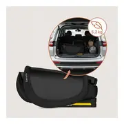 Scaun auto pliabil, Lionelo, Orin, i-Size, 100-150 cm, Tetiera reglabila in 14 pozitii, Spatar in 4 pozitii, Isofix+Top Tether, Sezut ergonomic, Husa transport, Suport sticla, Negru Carbon BYNLO-ORIN_I-SIZE_BLACK_CARBON