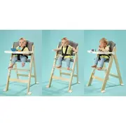 Scaun de masa, Lionelo, Floris, 3 in 1, Din Lemn, Transformabil, Reglabil pe inaltime in 4 pozitii, Suport picioare- 4 pozitii, 6 luni- 12 ani, Sustine 40 kg, Bej BYNLO-FLORIS_BEIGE_NATURAL