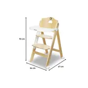Scaun de masa, Lionelo, Floris, 3 in 1, Din Lemn, Transformabil, Reglabil pe inaltime in 4 pozitii, Suport picioare- 4 pozitii, 6 luni- 12 ani, Sustine 40 kg, Bej BYNLO-FLORIS_BEIGE_NATURAL