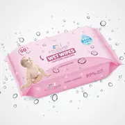 Servetele umede, Bocioland, Apa 99%, Fara parfum, 60 de bucati/pachet BYNBL153