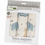 Set 3 scutece terta, Bubaba, Din bumbac, 80x80 cm, Beige Safari BYN87806