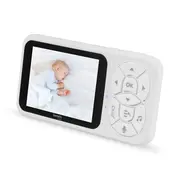 Video monitor, Lionelo, Babyline 3.4, Ecran LCD de 3.5 inch, Raza de actiune pana la 300 m, Conectare 4 camere, Autonomie 8 h, Lampa RGB incorporata, Cantece de leagan, Zoom 4X, Mod nocturn, Alb BYNLOC-BABYLINE_3.4