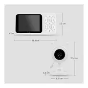 Video monitor, Lionelo, Babyline 3.4, Ecran LCD de 3.5 inch, Raza de actiune pana la 300 m, Conectare 4 camere, Autonomie 8 h, Lampa RGB incorporata, Cantece de leagan, Zoom 4X, Mod nocturn, Alb BYNLOC-BABYLINE_3.4