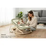 Balansoar, Jane, Kalm, Pliabil, Cu bara de jucarii si spatar reglabil, Cu baza din lemn, Conform cu standardul european de siguranta EN 12790:2023, Sage BYN8420421095065