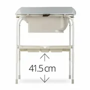 Cadita de baie cu suport, Jane, Flip, Cu 2 pozitii anatomice, Cu masuta de infasat, Cu tavita si compartimente pentru accesorii, Conform cu standardele europene EN 17072:2018EN 12221:2008+A1:2013, Sage BYN8420421094877