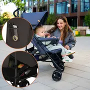 Carucior sport, Lionelo, Elia, Cu plasa de tantari, Suport de picioare reglabil, Spatar ajustabil in 4 pozitii, Capotina XXL, Pliere tip umbrela, Capacitate 15 kg, 6 luni+, EN 1888, Maro BYNLO-ELIA_BROWN_CHOCOLATE