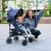 Carucior sport, Lionelo, Elia, Cu plasa de tantari, Suport de picioare reglabil, Spatar ajustabil in 4 pozitii, Capotina XXL, Pliere tip umbrela, Capacitate 15 kg, 6 luni+, EN 1888, Maro BYNLO-ELIA_BROWN_CHOCOLATE