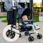 Carucior sport, Lionelo, Elia, Cu plasa de tantari, Suport de picioare reglabil, Spatar ajustabil in 4 pozitii, Capotina XXL, Pliere tip umbrela, Capacitate 15 kg, 6 luni+, EN 1888, Maro BYNLO-ELIA_BROWN_CHOCOLATE