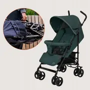 Carucior sport, Lionelo, Elia, Cu plasa de tantari, Suport de picioare reglabil, Spatar ajustabil in 4 pozitii, Capotina XXL, Pliere tip umbrela, Capacitate 15 kg, 6 luni+, EN 1888, Verde grafit BYNLO-ELIA_GREEN_GRAPHITE