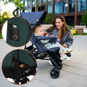 Carucior sport, Lionelo, Elia, Cu plasa de tantari, Suport de picioare reglabil, Spatar ajustabil in 4 pozitii, Capotina XXL, Pliere tip umbrela, Capacitate 15 kg, 6 luni+, EN 1888, Verde grafit BYNLO-ELIA_GREEN_GRAPHITE