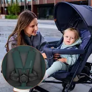 Carucior sport, Lionelo, Elia, Cu plasa de tantari, Suport de picioare reglabil, Spatar ajustabil in 4 pozitii, Capotina XXL, Pliere tip umbrela, Capacitate 15 kg, 6 luni+, EN 1888, Verde grafit BYNLO-ELIA_GREEN_GRAPHITE