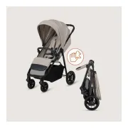 Carucior sport, Lionelo, Emerald, Pliere cu o mana, Copertina XXL UPF50+, Spatar reglabil, Suspensie completa, Roti EVA, 6- 48 luni, Pana la 22 kg, Bej BYNLO-EMERALD_BEIGE_SAND