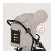 Carucior sport, Lionelo, Emerald, Pliere cu o mana, Copertina XXL UPF50+, Spatar reglabil, Suspensie completa, Roti EVA, 6- 48 luni, Pana la 22 kg, Bej BYNLO-EMERALD_BEIGE_SAND