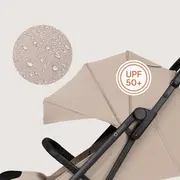 Carucior sport, Lionelo, Tansi, Pliere automata, Ultracompact, Manevrare cu o mana, Roti cu tehnologie GravelTech, Spatar si suport picioare reglabile, 6-48 luni, Sustine 22 kg, Bej BYNLO-TANSI_BEIGE_SAND