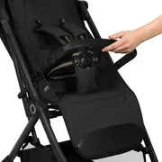 Carucior sport, Lionelo, Tansi, Pliere automata, Ultracompact, Manevrare cu o mana, Roti cu tehnologie GravelTech, Spatar si suport picioare reglabile, 6-48 luni, Sustine 22 kg, Negru BYNLO-TANSI_BLACK_ONYX