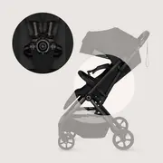 Carucior sport, Lionelo, Tansi, Pliere automata, Ultracompact, Manevrare cu o mana, Roti cu tehnologie GravelTech, Spatar si suport picioare reglabile, 6-48 luni, Sustine 22 kg, Negru BYNLO-TANSI_BLACK_ONYX