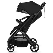 Carucior sport, Lionelo, Tansi, Pliere automata, Ultracompact, Manevrare cu o mana, Roti cu tehnologie GravelTech, Spatar si suport picioare reglabile, 6-48 luni, Sustine 22 kg, Negru BYNLO-TANSI_BLACK_ONYX