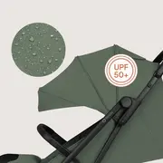 Carucior sport, Lionelo, Tansi, Pliere automata, Ultracompact, Manevrare cu o mana, Roti cu tehnologie GravelTech, Spatar si suport picioare reglabile, 6-48 luni, Sustine 22 kg, Verde BYNLO-TANSI_GREEN_EMERALD