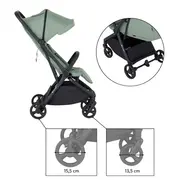 Carucior sport, Petite&Mars, Flip, Pliere compacta cu o mana, Spatar reglabil pana la pozitie de somn, Suport picioare reglabil, Copertina extensibila cu protectie UPF50+, Pana la 22 kg, 0 luni+, Verde Matcha BYN670734