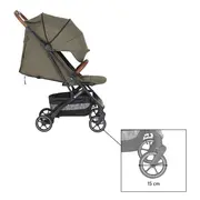 Carucior sport, Petite&Mars, Fly, Pliere compacta, Spatar reglabil pana la pozitie de somn, Suport picioare reglabil, Copertina extensibila cu protectie UPF40+, Suport pahar inclus, Pana la 22 kg, 0 luni+, Verde BYN554841