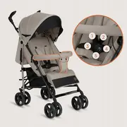 Carucior sport compact, Lionelo, Irma, Spatar ajustabil in 4 pozitii, Suport picioare reglabil, Manere rotative, Pliere tip umbrela, 6- 36 luni, Pana la 15 kg, Conform cu EN1888-1:2018, Bej BYNLO-IRMA_BEIGE_SAND