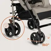 Carucior sport compact, Lionelo, Irma, Spatar ajustabil in 4 pozitii, Suport picioare reglabil, Manere rotative, Pliere tip umbrela, 6- 36 luni, Pana la 15 kg, Conform cu EN1888-1:2018, Bej BYNLO-IRMA_BEIGE_SAND