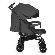 Carucior sport compact, Lionelo, Irma, Spatar ajustabil in 4 pozitii, Suport picioare reglabil, Manere rotative, Pliere tip umbrela, 6- 36 luni, Pana la 15 kg, Conform cu EN1888-1:2018, Gri inchis BYNLO-IRMA_GREY_STONE