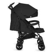 Carucior sport compact, Lionelo, Irma, Spatar ajustabil in 4 pozitii, Suport picioare reglabil, Manere rotative, Pliere tip umbrela, 6- 36 luni, Pana la 15 kg, Conform cu EN1888-1:2018, Negru Onyx BYNLO-IRMA_BLACK_ONYX