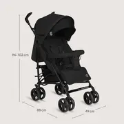 Carucior sport compact, Lionelo, Irma, Spatar ajustabil in 4 pozitii, Suport picioare reglabil, Manere rotative, Pliere tip umbrela, 6- 36 luni, Pana la 15 kg, Conform cu EN1888-1:2018, Negru Onyx BYNLO-IRMA_BLACK_ONYX