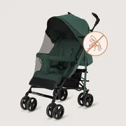 Carucior sport compact, Lionelo, Irma, Spatar ajustabil in 4 pozitii, Suport picioare reglabil, Manere rotative, Pliere tip umbrela, 6- 36 luni, Pana la 15 kg, Conform cu EN1888-1:2018, Verde smarald BYNLO-IRMA_GREEN_EMERALD