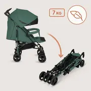 Carucior sport compact, Lionelo, Irma, Spatar ajustabil in 4 pozitii, Suport picioare reglabil, Manere rotative, Pliere tip umbrela, 6- 36 luni, Pana la 15 kg, Conform cu EN1888-1:2018, Verde smarald BYNLO-IRMA_GREEN_EMERALD
