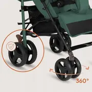 Carucior sport compact, Lionelo, Irma, Spatar ajustabil in 4 pozitii, Suport picioare reglabil, Manere rotative, Pliere tip umbrela, 6- 36 luni, Pana la 15 kg, Conform cu EN1888-1:2018, Verde smarald BYNLO-IRMA_GREEN_EMERALD
