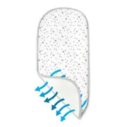 Insertie landou anti-transpiratie, MimiNu, Din plasa 3D, Materiale certificate Oeko Tex Standard 100, Mini Gray Stars BYN6426972031875