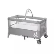 Patut pliant, Jane, Duo Level, Cu roti, Cu arcada cu jucarii, Geanta de transport, Cu doua nivele, Conform standardelor europene EN 716-1:2017+AC:2019EN 16890:2017 + A1:2021, Mist BYN8420421092989