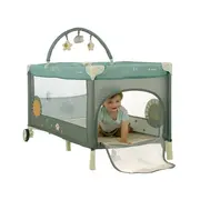 Patut pliant, Jane, One Level, Cu roti, Cu arcada cu jucarii, Geanta de transport, Cu un nivel, Conform standardelor europene EN 716-1:2017+AC:2019EN 16890:2017 + A1:2021, Mist BYN8420421094532