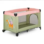 Patut pliant, Petite&Mars, Koot, 120 x 60 cm, Cu roti, Functie de tarc, Pliere compacta, Include geanta de transport, Intrare laterala cu fermoar, Pereti din plasa, Pana la 15 kg, 0-30 luni, Boho BYN921484