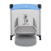 Patut pliant, Petite&Mars, Koot, 120 x 60 cm, Cu roti, Functie de tarc, Pliere compacta, Include geanta de transport, Intrare laterala cu fermoar, Pereti din plasa, Pana la 15 kg, 0-30 luni, Gri BYN921482