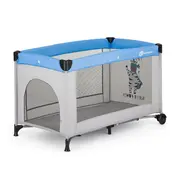 Patut pliant, Petite&Mars, Koot, 120 x 60 cm, Cu roti, Functie de tarc, Pliere compacta, Include geanta de transport, Intrare laterala cu fermoar, Pereti din plasa, Pana la 15 kg, 0-30 luni, Gri BYN921482