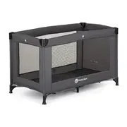Patut pliant, Petite&Mars, Koot, 120 x 60 cm, Cu roti, Functie de tarc, Pliere compacta, Include geanta de transport, Intrare laterala cu fermoar, Pereti din plasa, Pana la 15 kg, 0-30 luni, Gri Charcoal BYN918465
